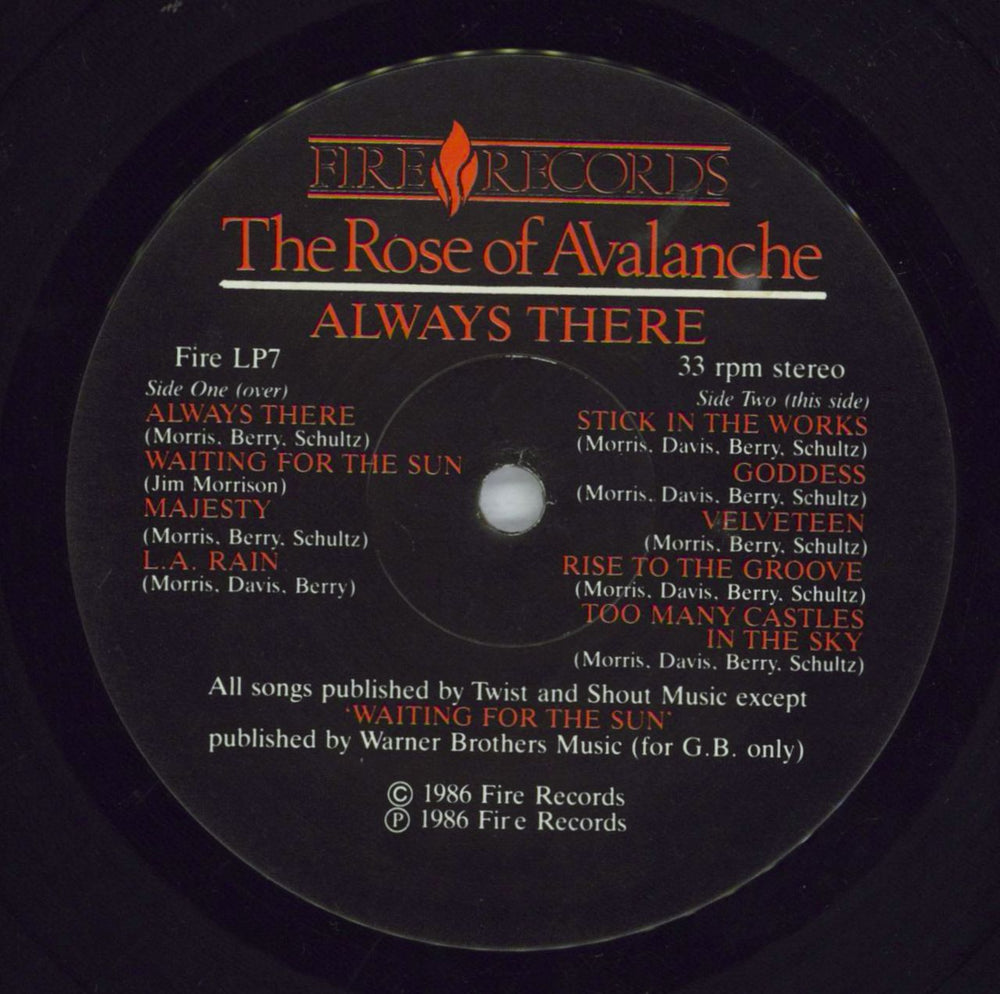 The Rose Of Avalanche Always There UK vinyl LP album (LP record) TJJLPAL366836