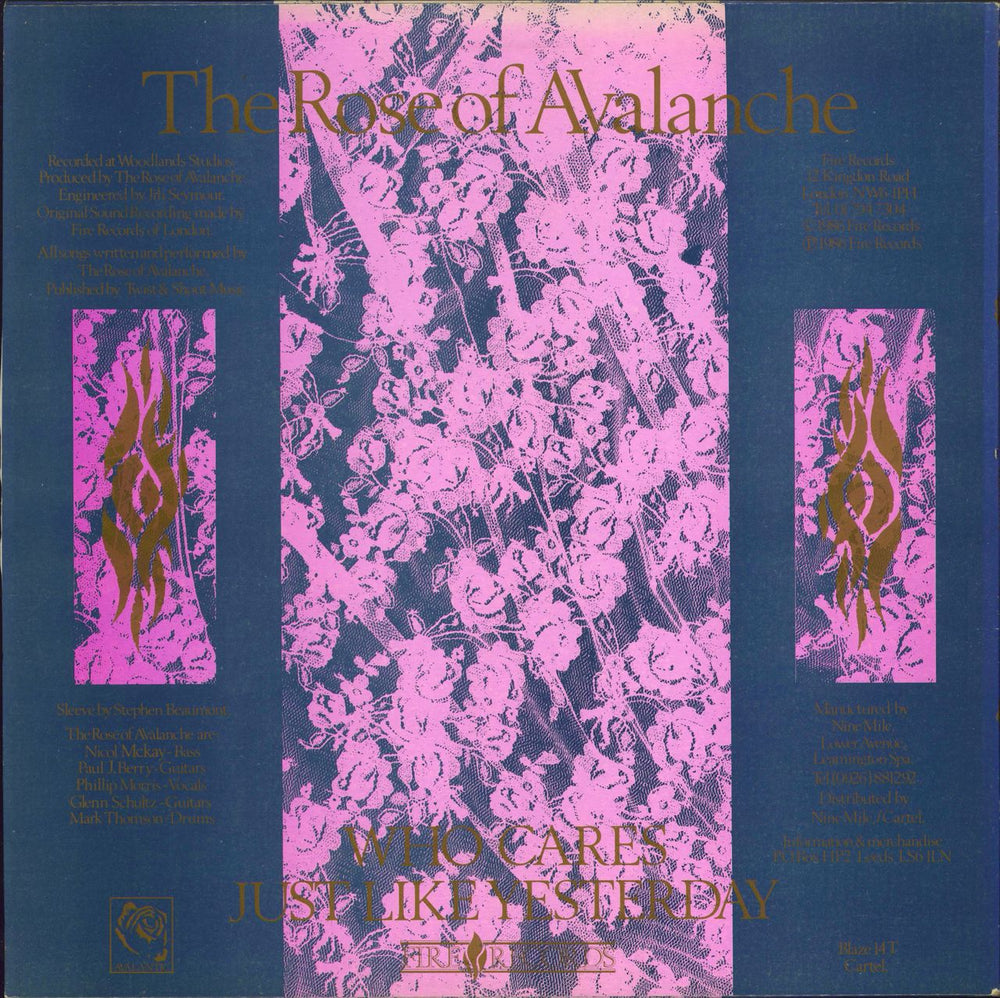 The Rose Of Avalanche Velveteen UK 12" vinyl single (12 inch record / Maxi-single)