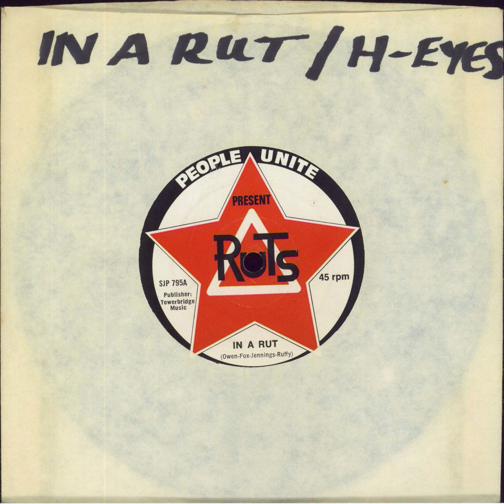 The Ruts In A Rut - 1st UK 7" vinyl single (7 inch record / 45) SJP795