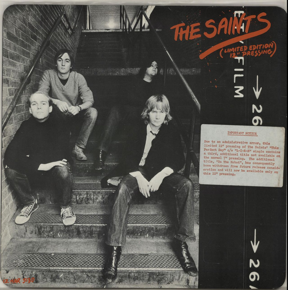 The Saints This Perfect Day - Stickered sleeve UK 12" vinyl single (12 inch record / Maxi-single) 12HAR5130