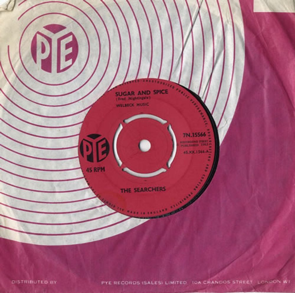 The Searchers Sugar And Spice - 2nd - 4pr UK 7" vinyl single (7 inch record / 45) 7N.15566