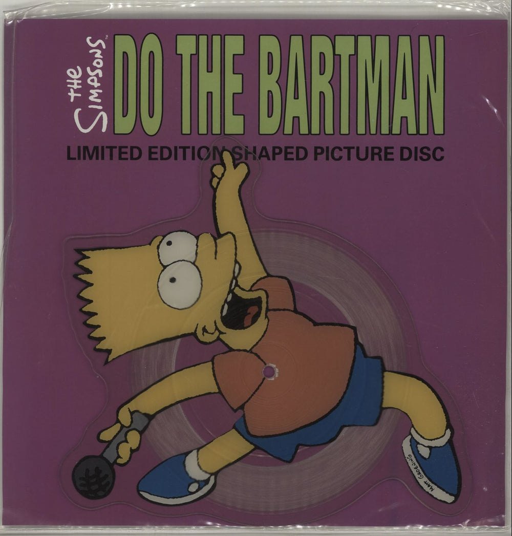 The Simpsons Do The Bartman + backing insert UK shaped picture disc (picture disc vinyl record) GEF87P