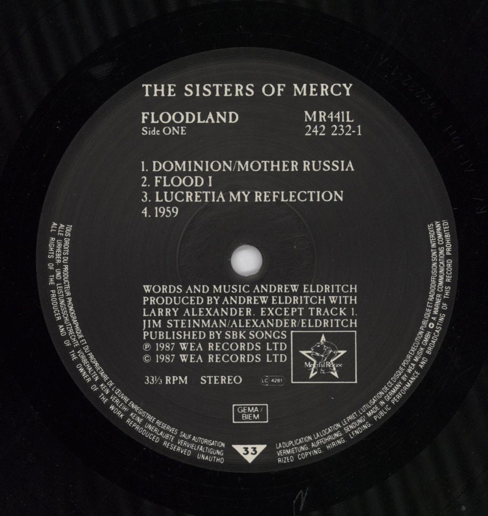 The Sisters Of Mercy Floodland - Complete - EX UK vinyl LP album (LP record) 022924223211