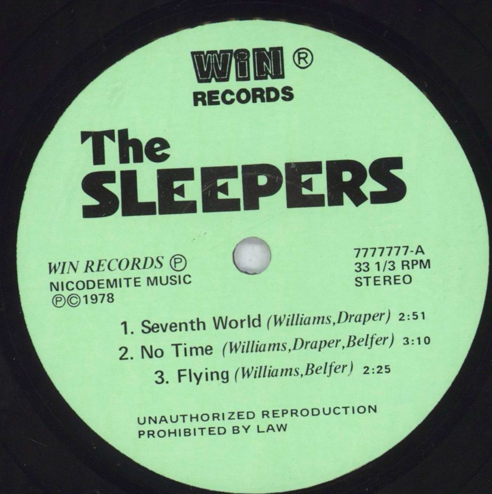 The Sleepers Seventh World - 1st US 7" vinyl single (7 inch record / 45) 6KM07SE821435