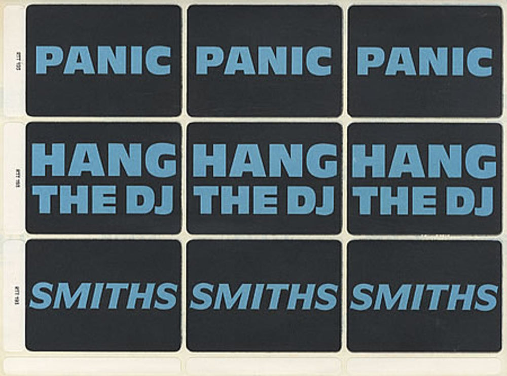 The Smiths Panic + Sticker Sheet UK 12" vinyl single (12 inch record / Maxi-single) SMI12PA00100