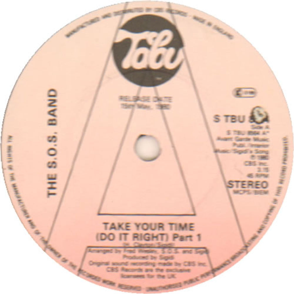 The Sos Band Take Your Time (Do It Right) - A-Label UK 7" vinyl single (7 inch record / 45) STBU8564