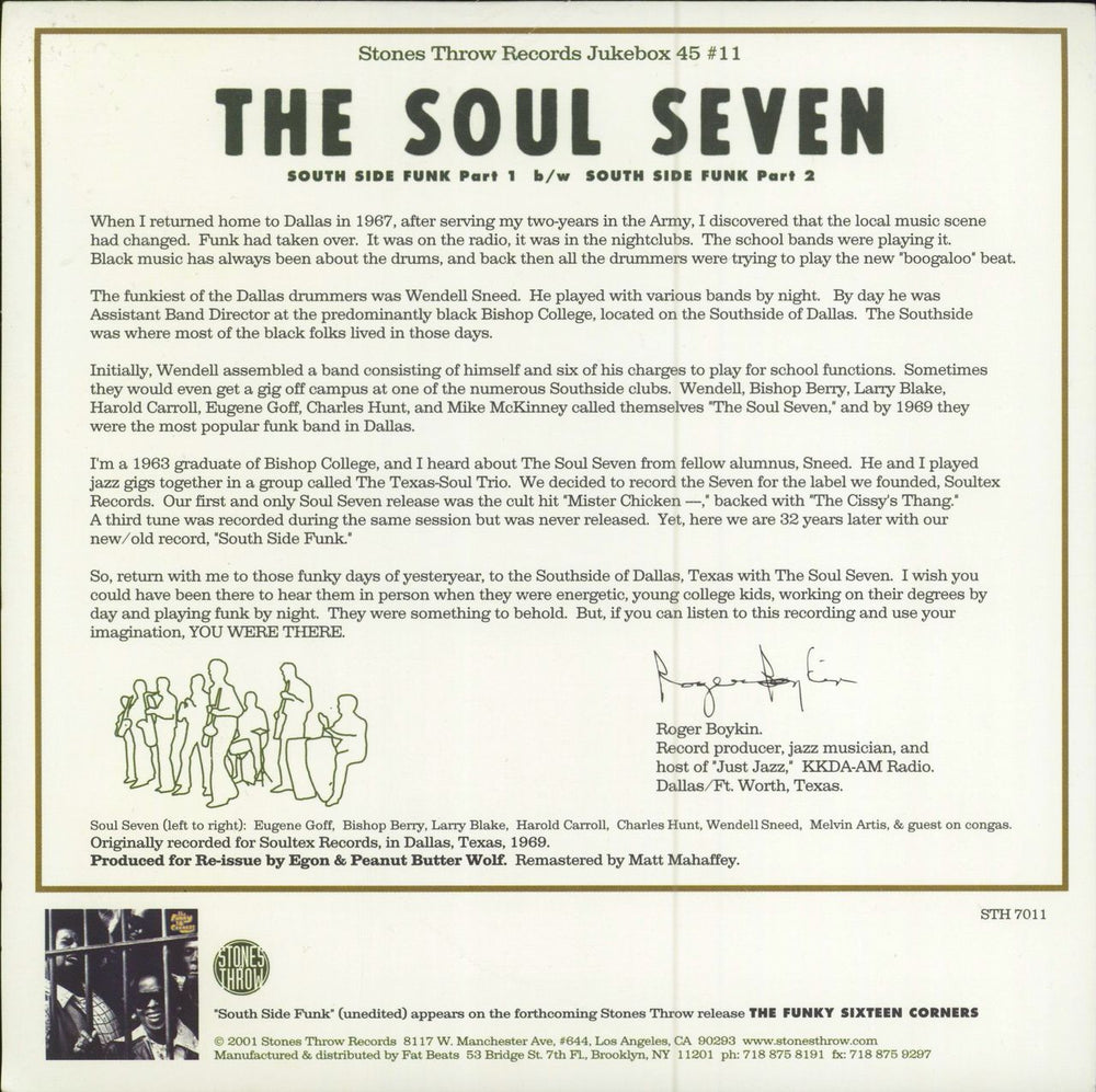 The Soul Seven South Side Funk US 7" vinyl single (7 inch record / 45)