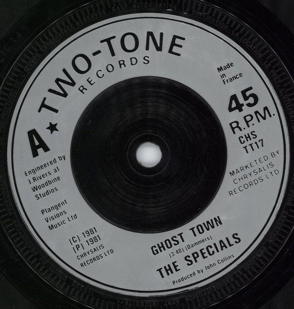 The Specials Ghost Town - Inj - P/S French 7" vinyl single (7 inch record / 45) SPE07GH779170