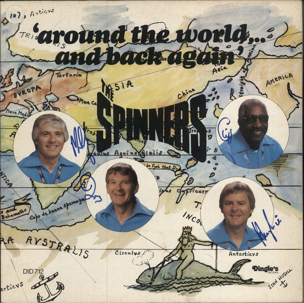 The Spinners Around The World...And Back Again - Autographed UK vinyl LP album (LP record) DID712