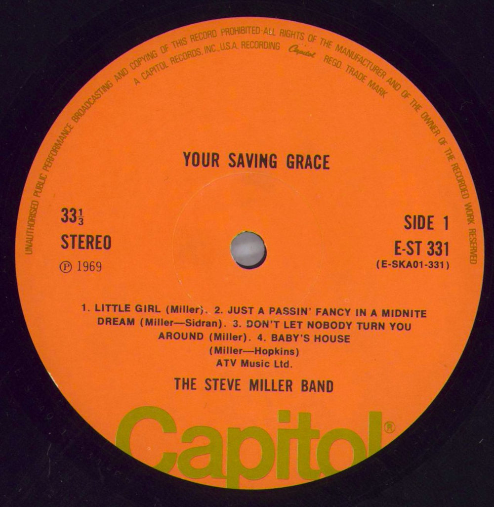 The Steve Miller Band Your Saving Grace - Peach Label UK vinyl LP album (LP record) SBMLPYO674922