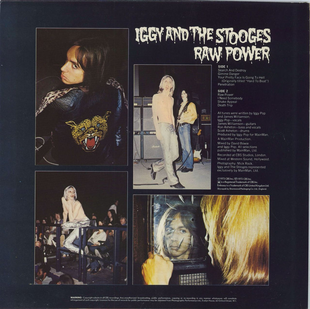 The Stooges Raw Power - gold price sticker UK vinyl LP album (LP record)