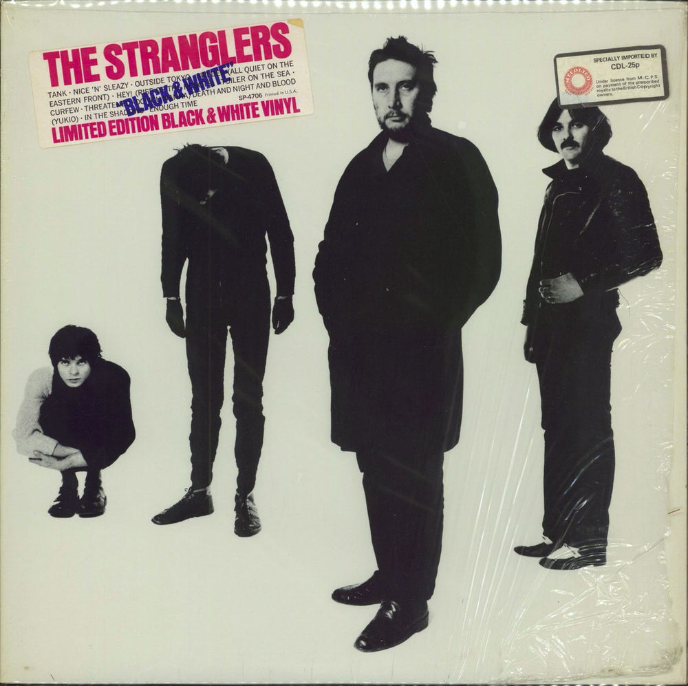 The Stranglers Black And White - Marbled Vinyl + Stickered Shrink US vinyl LP album (LP record) SP-4706