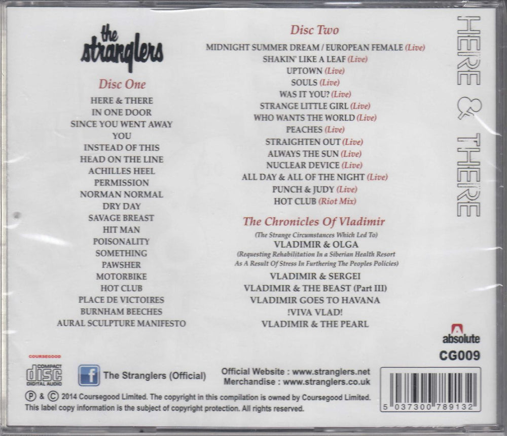 The Stranglers Here & There: The Epic B-Sides Collection 1983-1991 - Sealed UK 2 CD album set (Double CD) STR2CHE812886