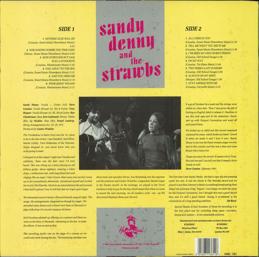 The Strawbs Sandy Denny And The Strawbs UK vinyl LP album (LP record) 5016071136116