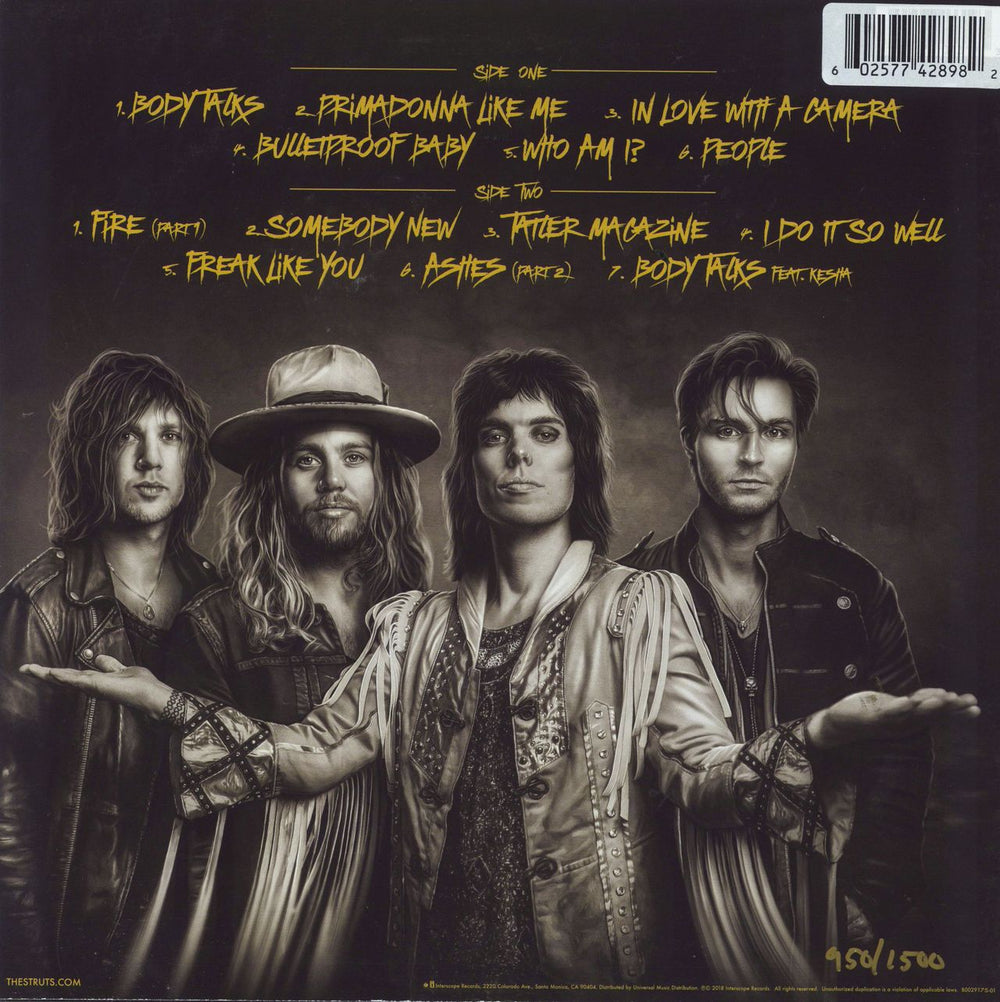 The Struts Young & Dangerous - RSD - Gold Vinyl UK vinyl LP album (LP record) 00602577033193