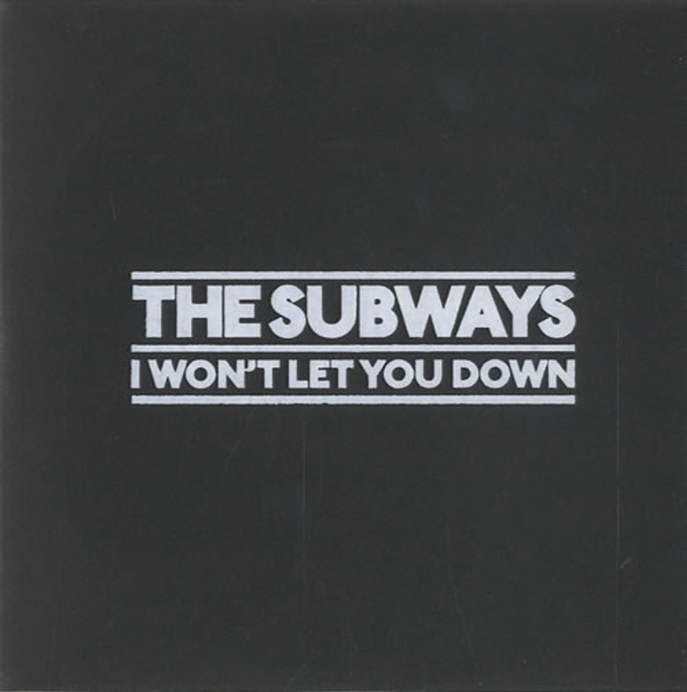 The Subways I Won't Let You Down UK Promo CD single (CD5 / 5") PR017175