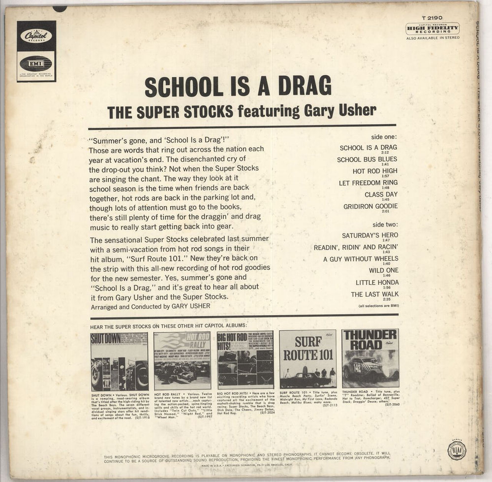 The Superstocks School Is A Drag US vinyl LP album (LP record) SSKLPSC737769