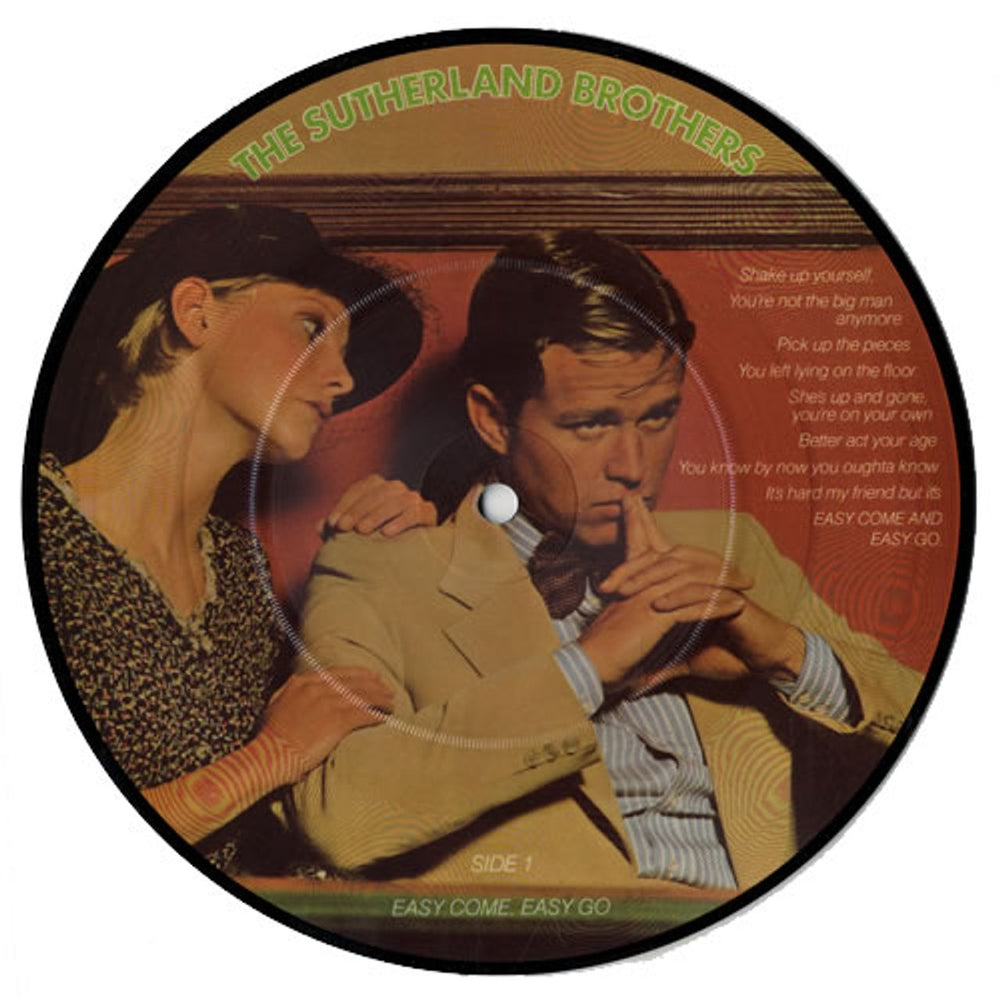 The Sutherland Brothers & Quiver Easy Come, Easy Go UK 7" vinyl picture disc (7 inch picture disc single) CBS12-7121