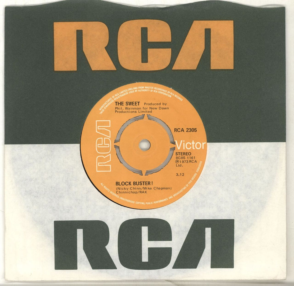 The Sweet Blockbuster - 4pr UK 7" vinyl single (7 inch record / 45) RCA2305