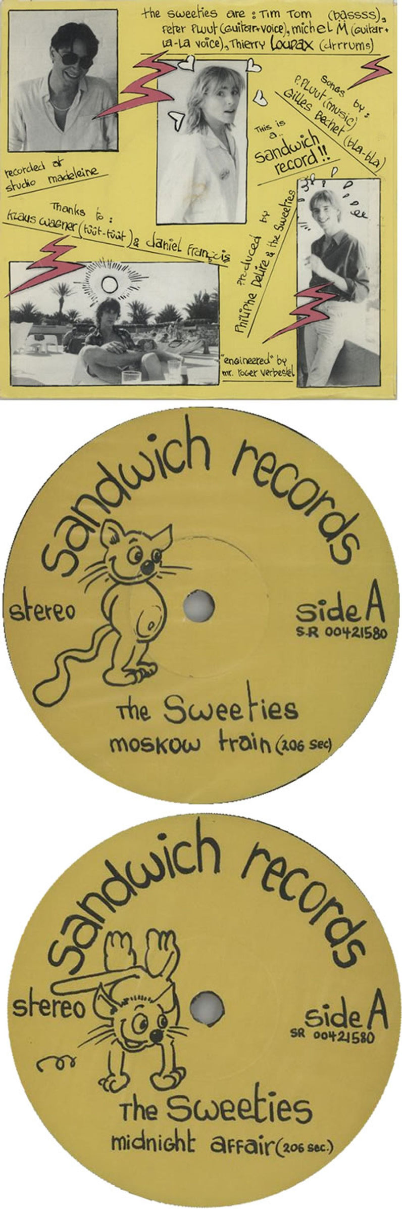 The Sweeties Midnight Affair / Moskow Train Belgian Promo 7" vinyl single (7 inch record / 45) XK207MI634513