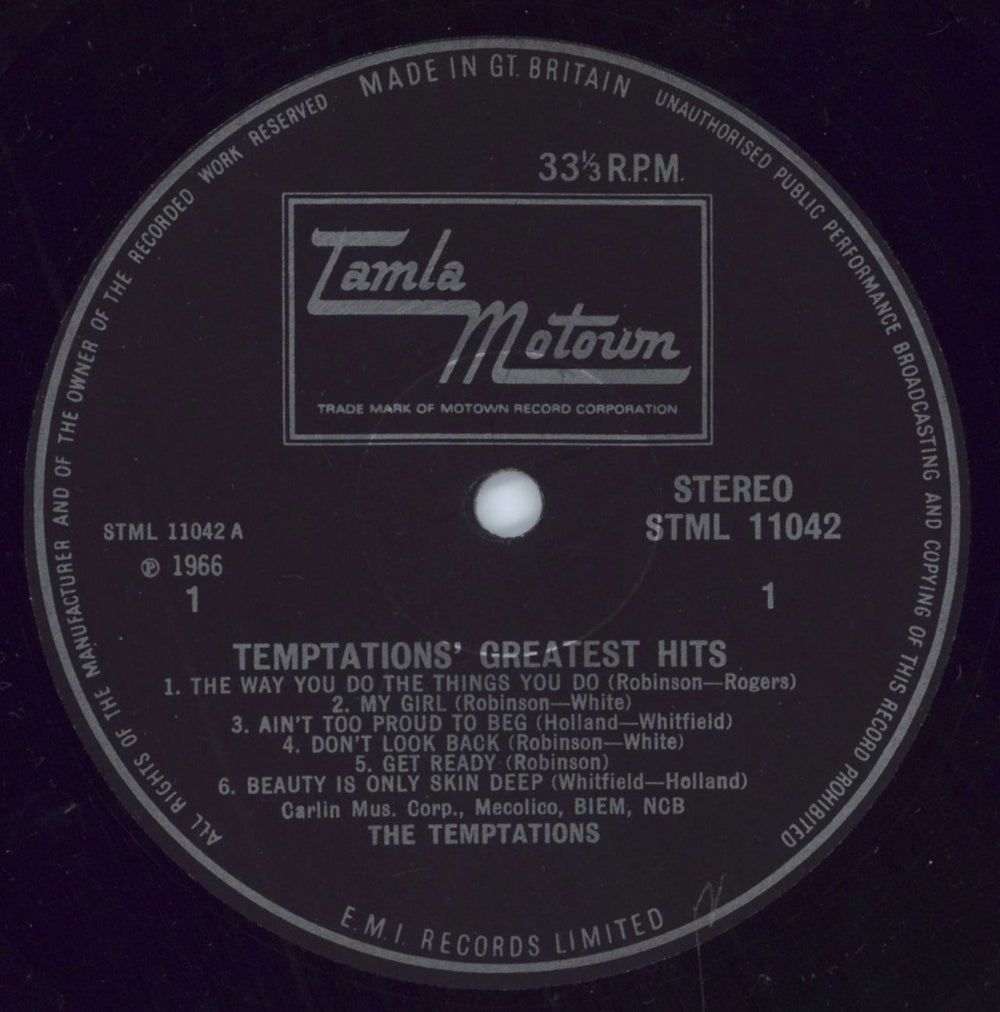 The Temptations Greatest Hits - 1st UK vinyl LP album (LP record) TEMLPGR788212