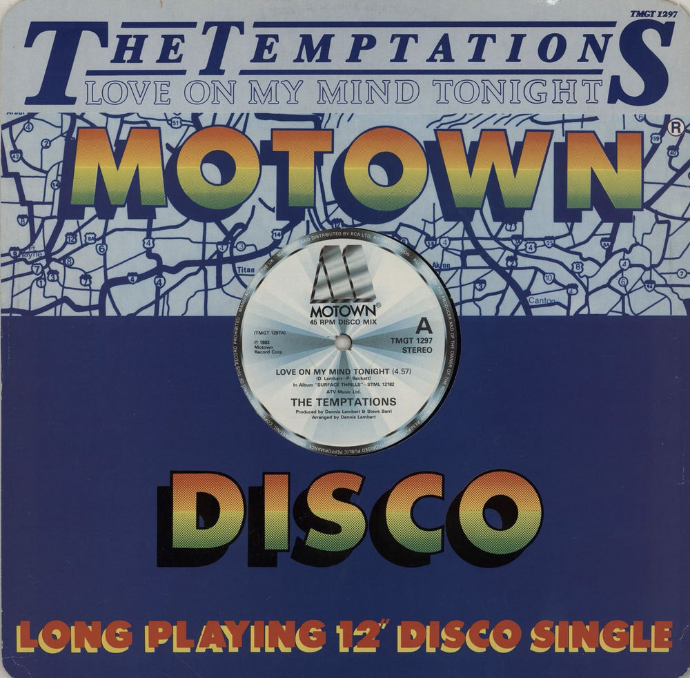 The Temptations Love On My Mind Tonight UK 12" vinyl single (12 inch record / Maxi-single) TMGT1297