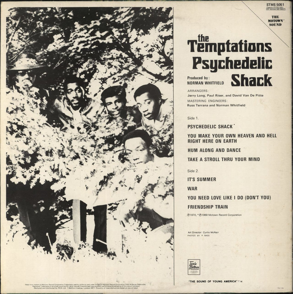 The Temptations Psychedelic Shack UK vinyl LP album (LP record)