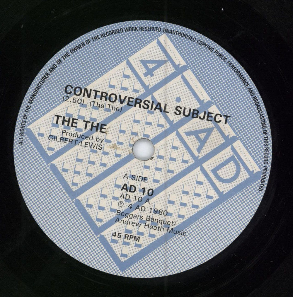 The The Controversial Subject UK 7" vinyl single (7 inch record / 45)