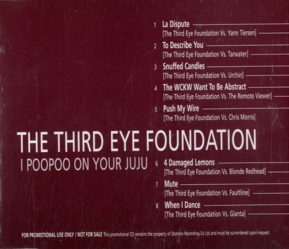 The Third Eye Foundation I Poopoo Your Juju UK Promo CD album (CDLP) WIGCD91P