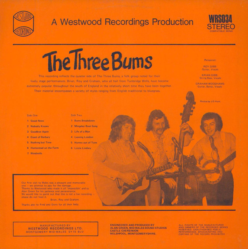 The Three Bums The Three Bums UK vinyl LP album (LP record)