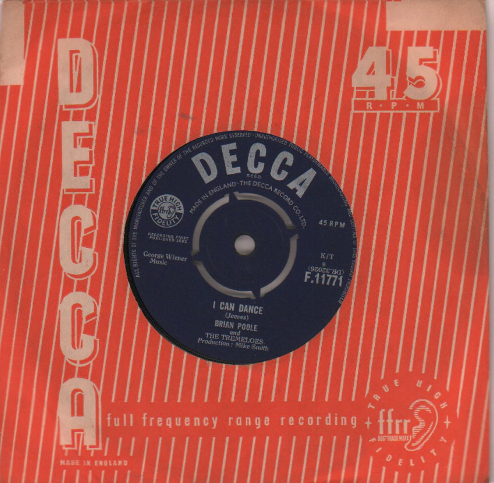 The Tremeloes I Can Dance UK 7" vinyl single (7 inch record / 45) F.11771