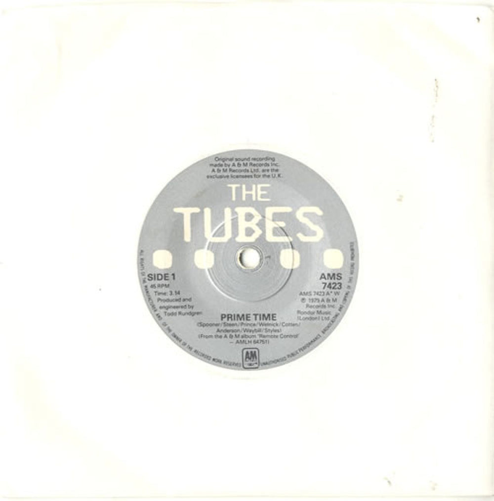 The Tubes Prime Time UK 7" vinyl single (7 inch record / 45) AMS7423