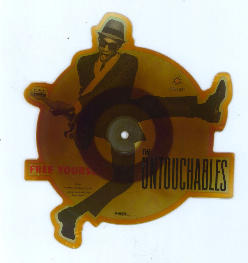 The Untouchables Free Yourself - Tea Stain UK shaped picture disc (picture disc vinyl record) UNBSHFR800491