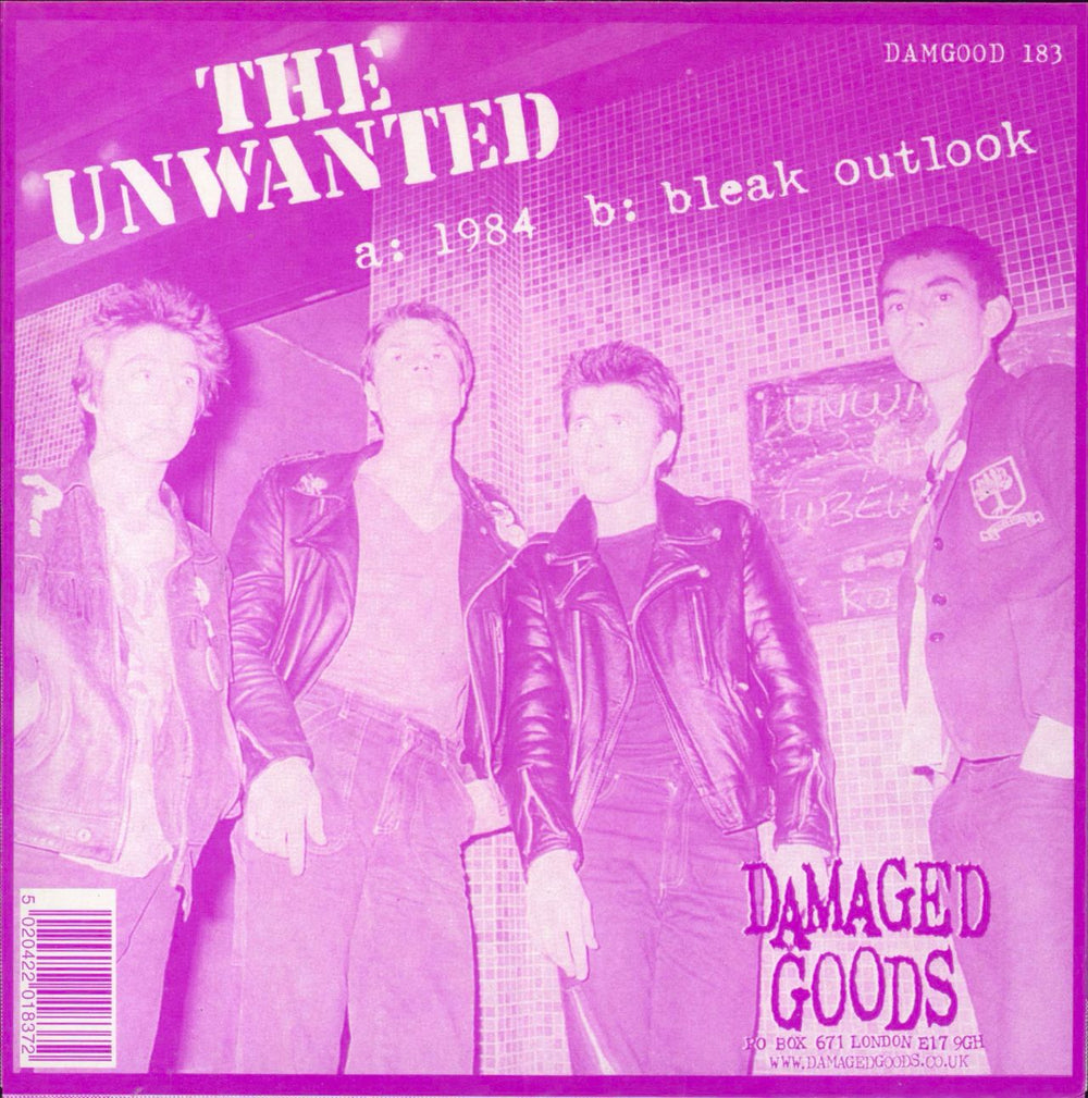 The Unwanted 1984 / Bleak Outlook - White Vinyl UK 7" vinyl single (7 inch record / 45)