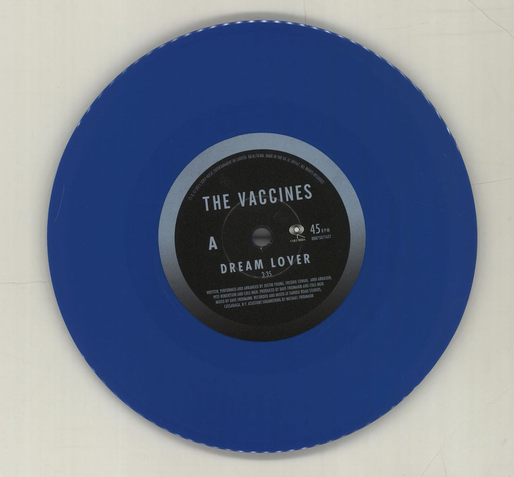 The Vaccines Dream Lover - Blue Vinyl UK 7" vinyl single (7 inch record / 45) U2R07DR680418