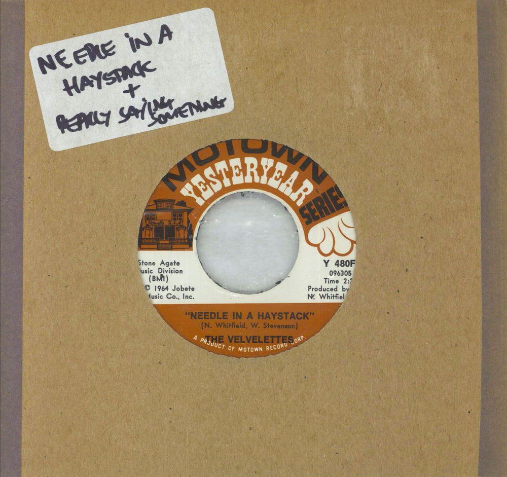 The Velvelettes Needle In A Haystack - wide UK 7" vinyl single (7 inch record / 45) Y480F