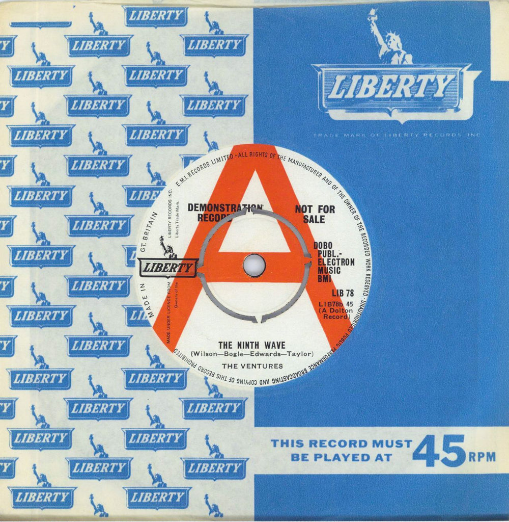 The Ventures The Ninth Wave / Damaged Goods UK Promo 7" vinyl single (7 inch record / 45) LIB78