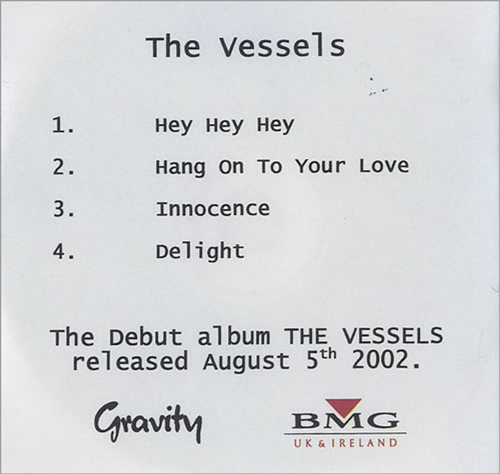 The Vessels The Vessels - Album Sampler UK Promo CD-R acetate CD-R ACETATE