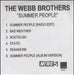 The Webb Brothers Summer People - 6 Tracks UK Promo CD-R acetate CD ACETATE