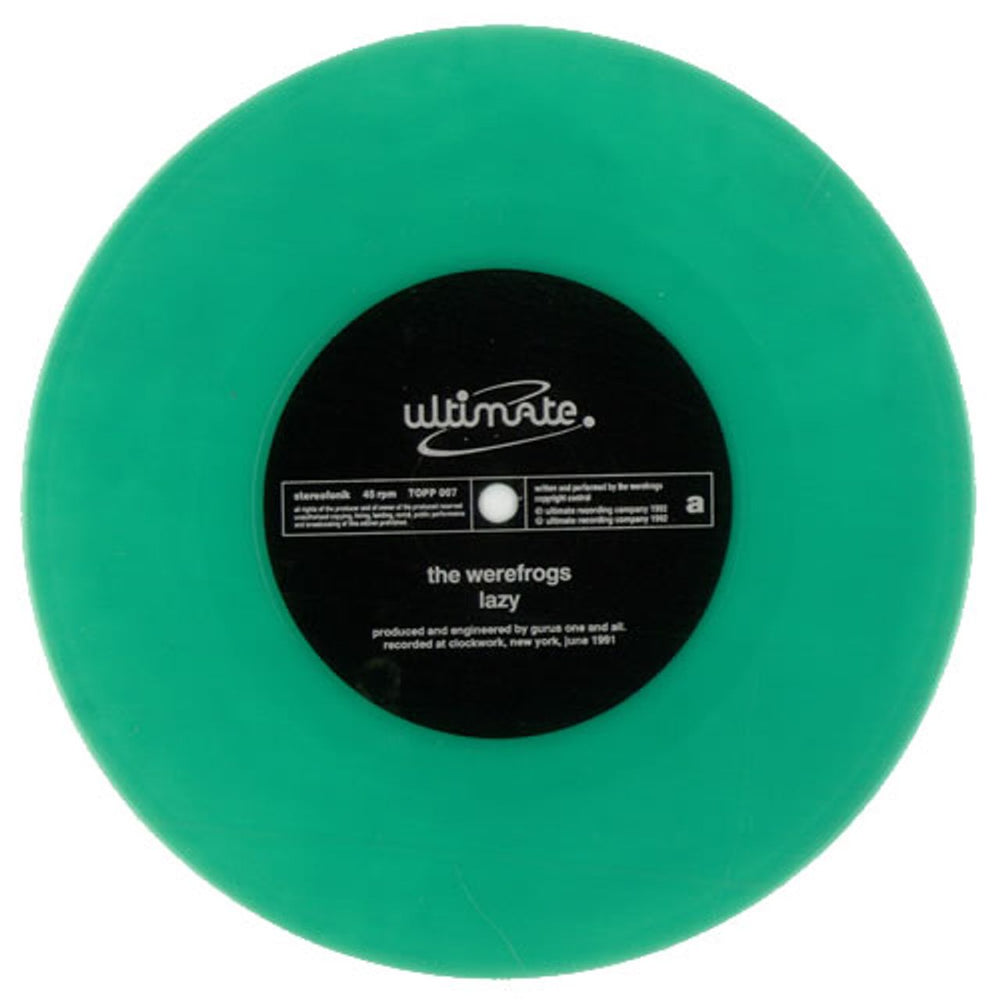 The Werefrogs Lazy - Green Vinyl UK 7" vinyl single (7 inch record / 45) TOPP007