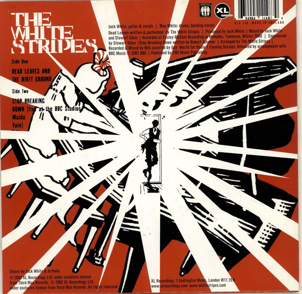 The White Stripes Dead Leaves And The Dirty Ground UK 7" vinyl single (7 inch record / 45) WST07DE222778