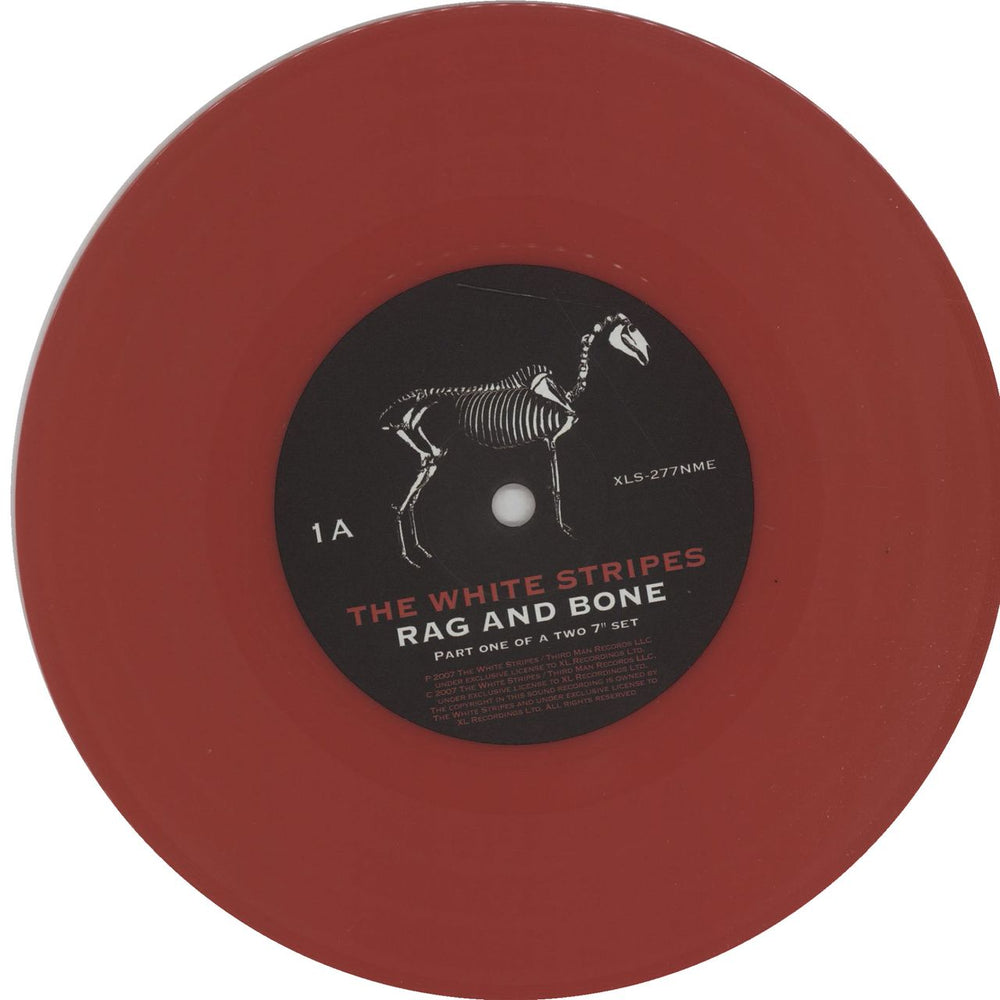 The White Stripes Rag And Bone - Red Vinyl UK 7" vinyl single (7 inch record / 45)