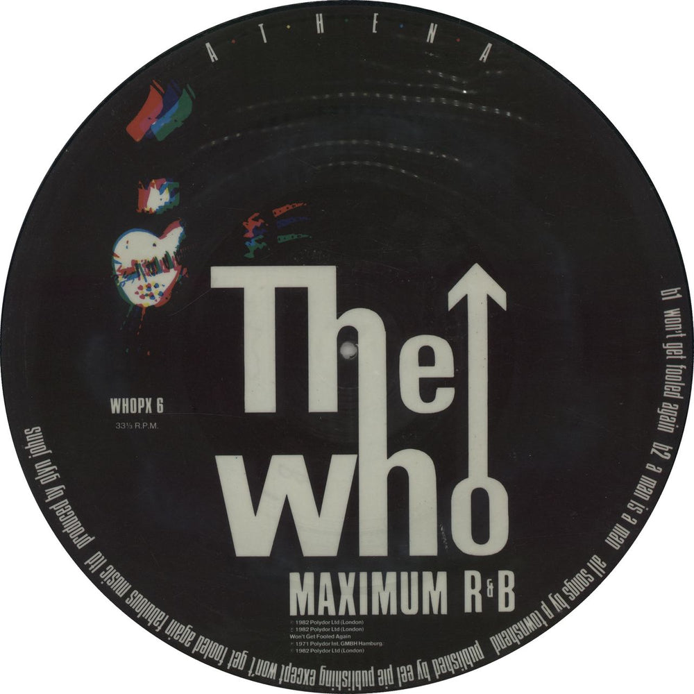 The Who Athena UK 12" vinyl picture disc (12 inch picture record) WHO2PAT57333