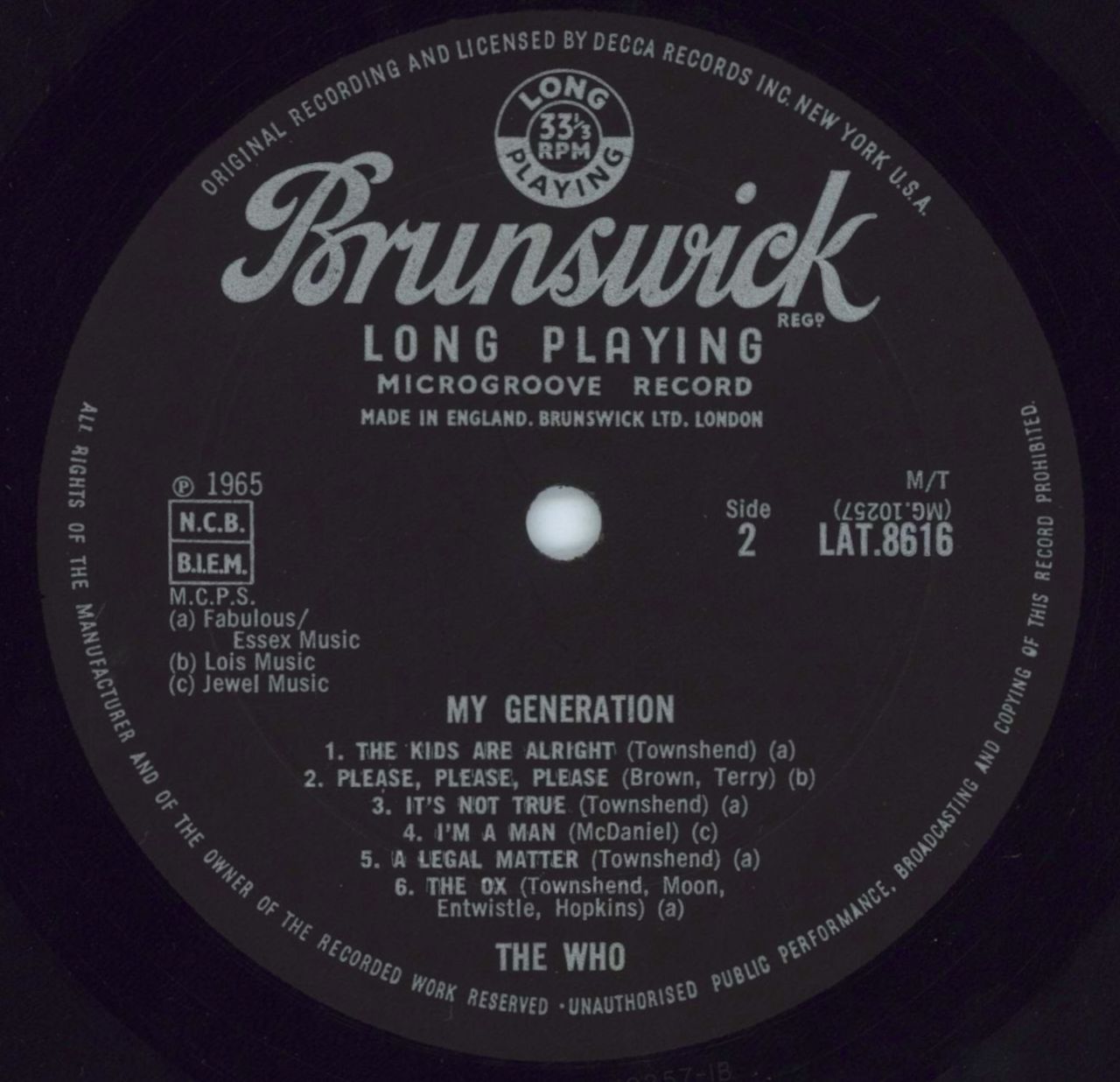 The Who My Generation - 1st - Name Stickered UK Vinyl LP — RareVinyl.com