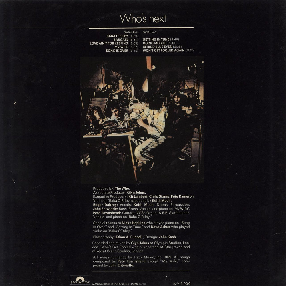 The Who Who's Next - 1st + Obi Japanese vinyl LP album (LP record)