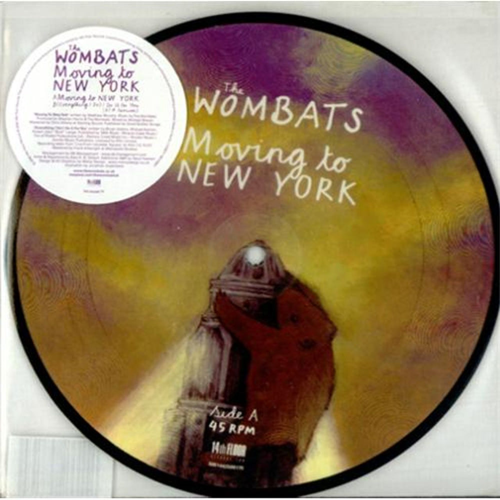 The Wombats Moving To New York UK 7" vinyl picture disc (7 inch picture disc single) 14FLR28V1