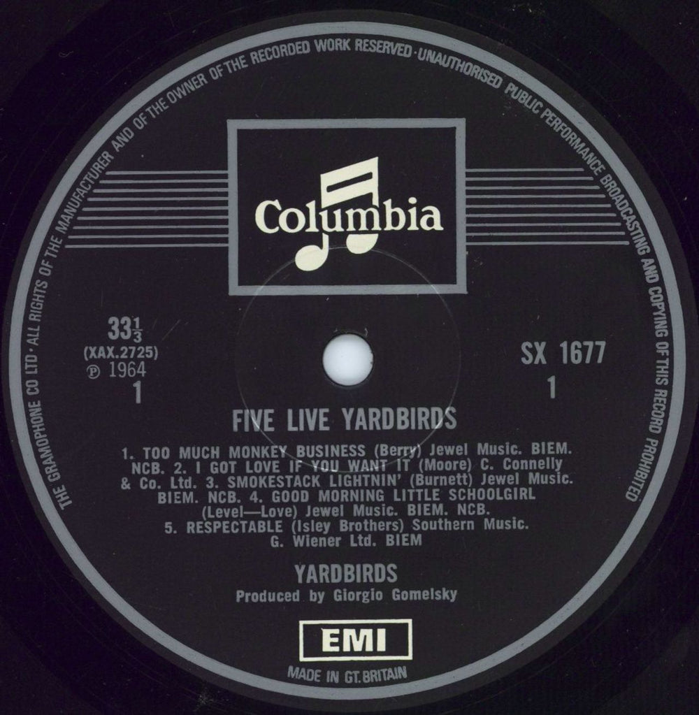 The Yardbirds Five Live Yardbirds - 2nd UK vinyl LP album (LP record) YDBLPFI67796