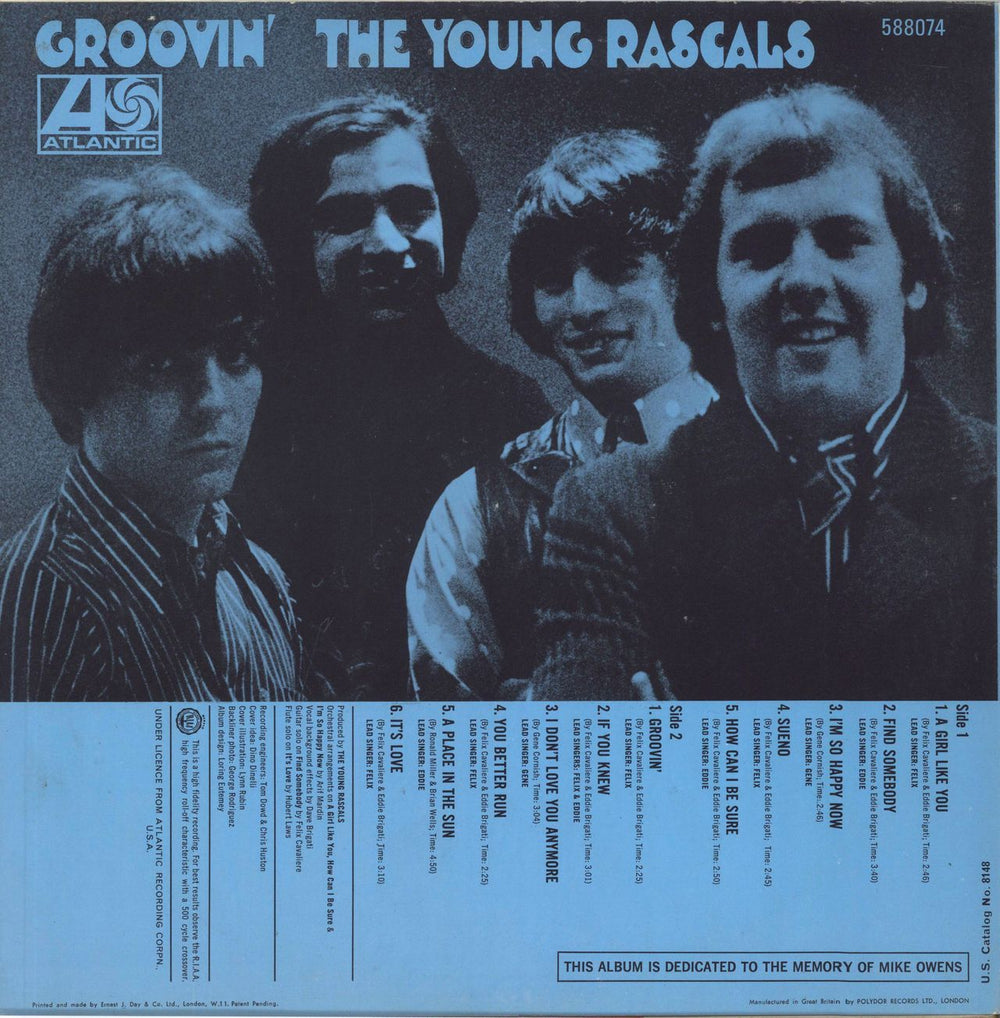 The Young Rascals Groovin' - 1st - Stereo UK vinyl LP album (LP record)