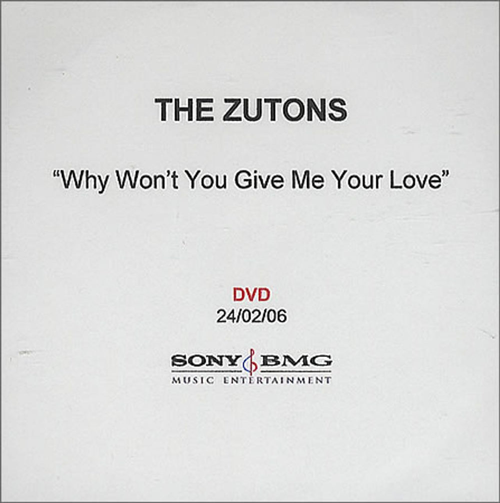 The Zutons Why Won't You Give Me Your Love UK promo DVD-R CD-R ACETATE