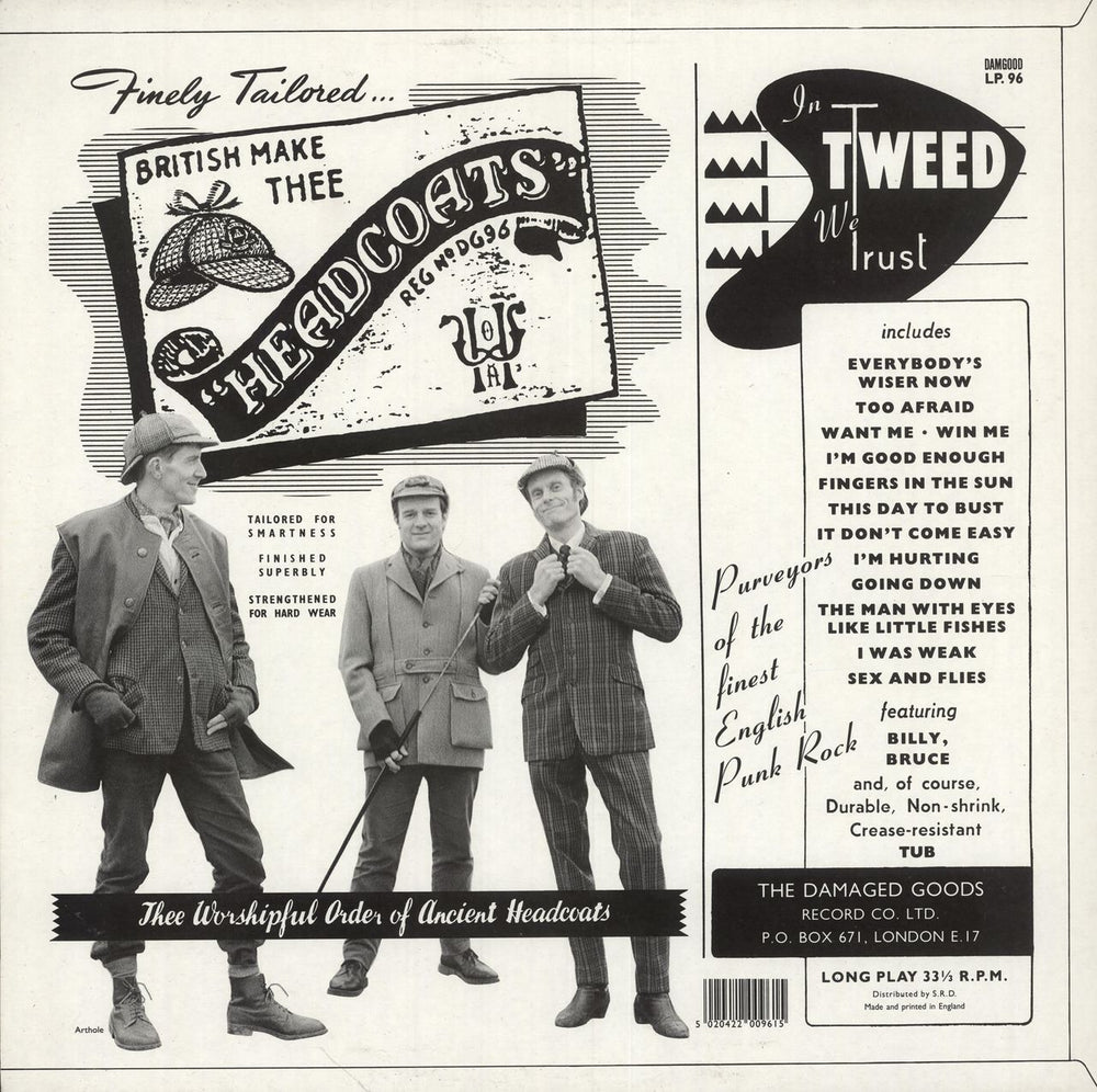 Thee Headcoats In Tweed We Trust UK vinyl LP album (LP record) 5020422009615